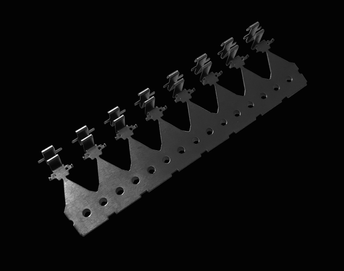 Continuous die stamping parts